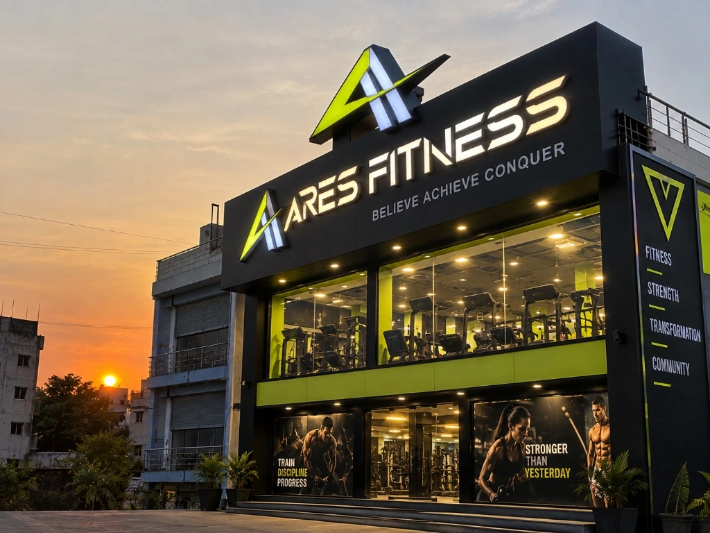 Ares Fitness Building Exterior and Architectural Landmark
